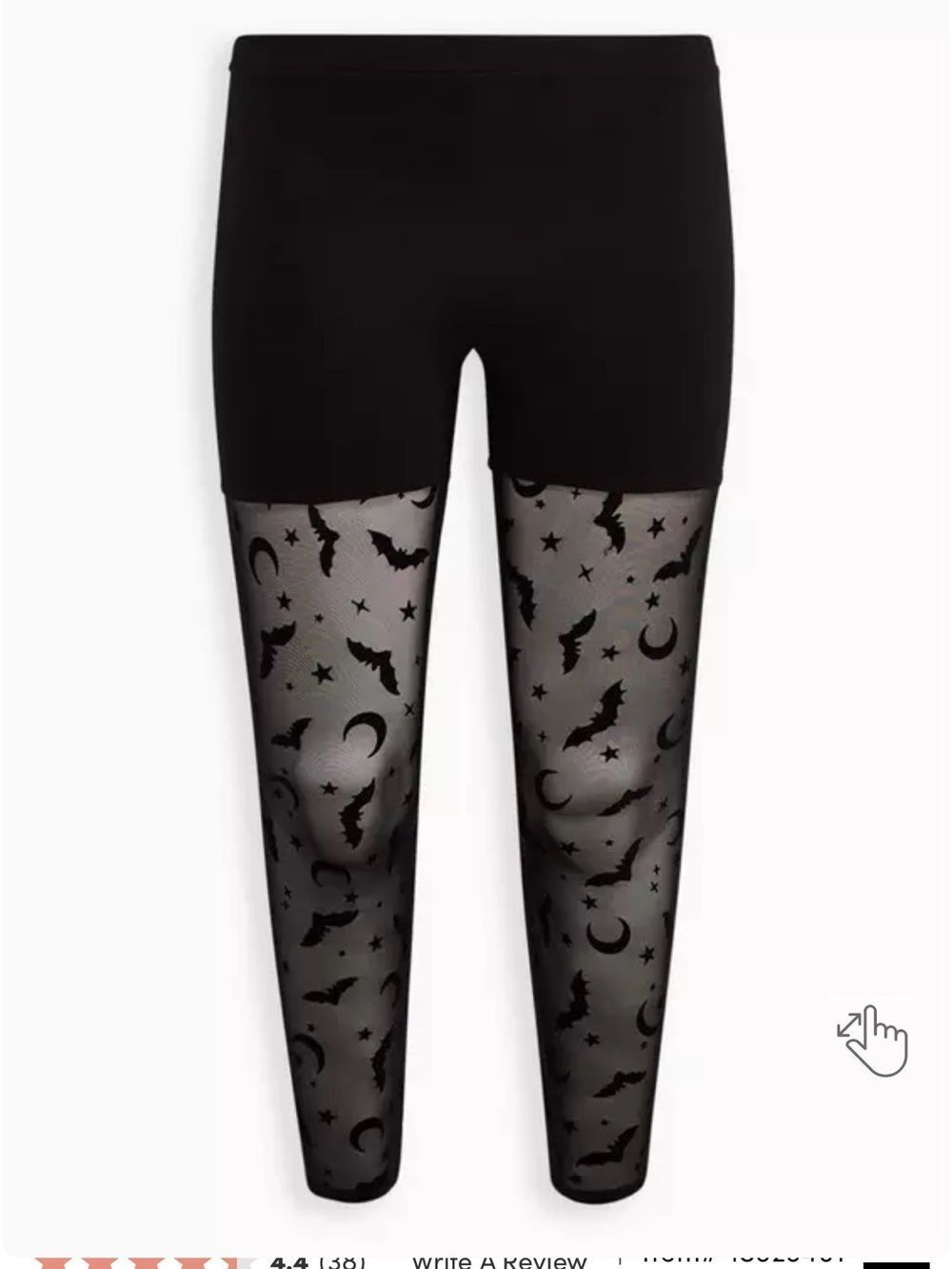 NWOT torrid Full-Length Comfort Waist Flocked Legging - Starry Bats - Picture 7 of 12